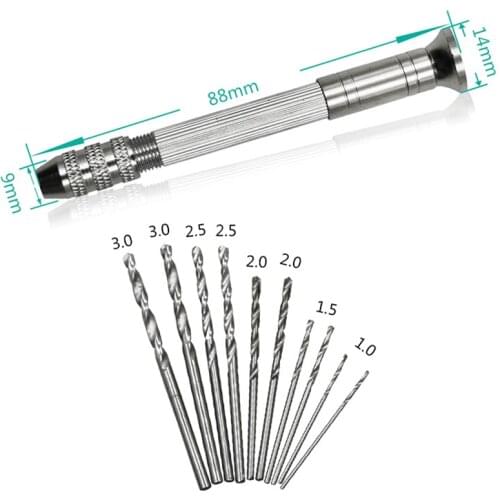 1Set 0.8mm-3.0mm Metal Hand Drill Equipments Handmade Drill Screw Tools For UV Resin Epoxy Mold Tools Jewelry Making Diy Tools