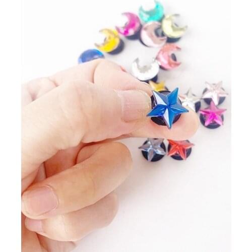 1pcs Diamond Shoe Decoration Acrylic Crystal Shoe Buckle for Jibz Five-pointed Star Accessory