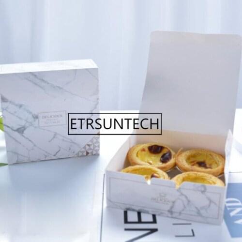 120pcs Egg Tart Paper Box Dessert Yolk Crisp Box DIY Cake Baking Food Packaging Box Party Gift Box