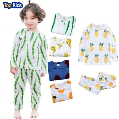 2018 2 sets. shirt with long sleeves and pants boy pajamas childrens pajamas Cute cartoon pajamas suitMCC036-1