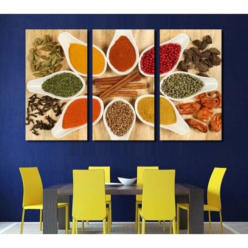 3 Picture Modern Canvas Painting Kitchen Spices Wall Art Painting Pictures Print On Canvas Food Home Decor Living Room Unframed