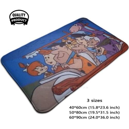 3 Sizes Home Rug Room Carpet Flintstones Cartoon Fred Flintstone Pebbles Retro Bam Bam Vintage Bedrock Barney Rubble Cartoons