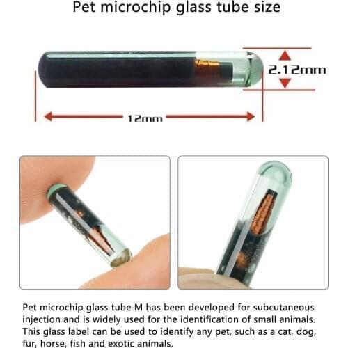 30pcs/lot 134.2KHz ISO FDX-B Animal Dogs 1.25*7mm Pet Microchips Transponder chip animal Id Implantable no Syringe injector