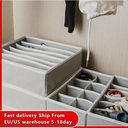 4Pcs Dormitory Closet Organizer For Underwear Socks Home Cabinet Divider Storage Box Scarf Bra Storage Foldable Drawer Divider