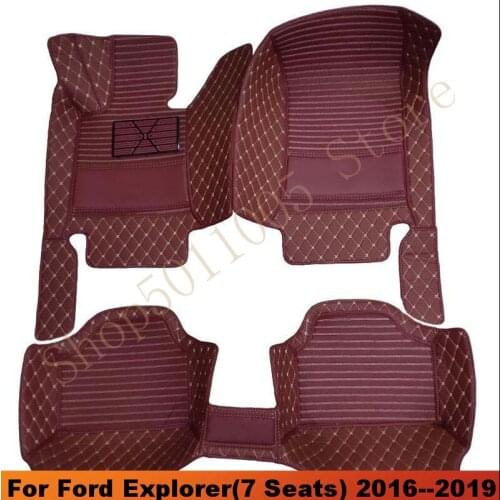 Car Floor Mats For Ford Explorer (7 Seats) 2016 2017 2018 2019 Auto Carpets Rugs Dash Covers Interior Styling Accessories Mats