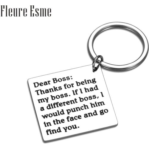 Boss Keychain Thank You Gift for Boss Coworker Goodbye Gifts for Supervisor Leader