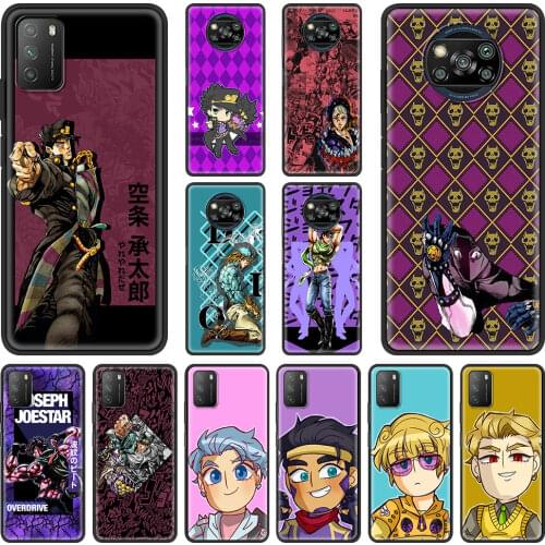 Case For Xiaomi Mi Poco X3 NFC F2 M3 Note 11 10 Lite 5G 9 9T SE 10T Pro A2 CC9 CC9E Black Cover Cute JoJo Bizarre Adventure