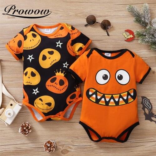 Prowow Pumpkin Grimace Baby Bobysuits Halloween Costumes For Newborns Jumpsuits Holiday Party Kids Toddlers Boys Clothes Romper