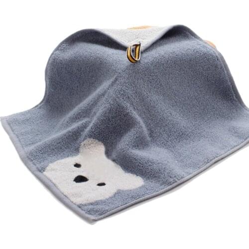 Children Towels Baby Face Towel Hangable Hand Towel Kids Soft Cotton Towels Q1FE