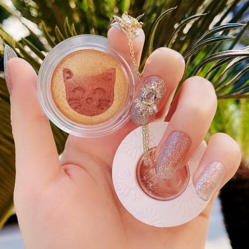 Two-color Cat Eyeshadow Mashed Potatoes Soft Powder Non-flying Powder Waterproof Natural Skin-friendly Makeup TSLM2