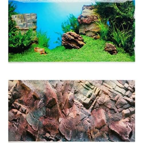 30CM 40CM 50CM 60CM Aquarium Background Poster Wood Double Sided Fish Tank Decorative Ocean Landscape Picture Wall Decor Glossy