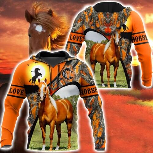 Beautiful Horse Hunting 3D All Over Printed Autumn Men Hoodie Unisex Casual zipper Pullover Streetwear sudadera hombre DW0463