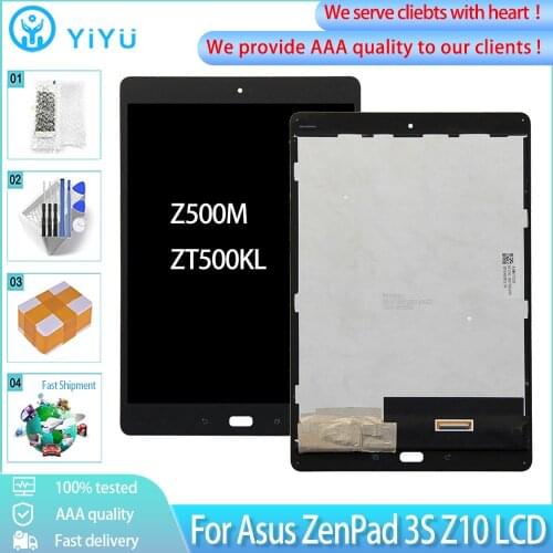 AAA Quality For Asus ZenPad 3S Z10 Z500M P027 Z500KL P001 ZT500KL LCD Display Touch Screen Digitizer Assembly Frame Replacement