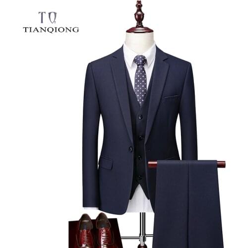 Suit Male 2020 Spring and Autumn High Quality Custom Business Blazers Three-piece Slim Large Size Boutique Suit