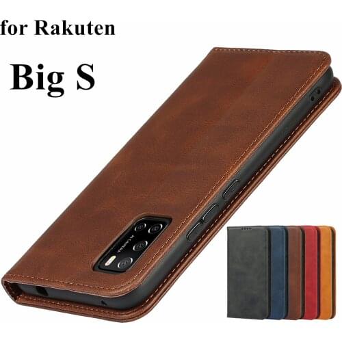 Leather case For Rakuten Big S Flip case card holder Holster Magnetic attraction Cover Case Wallet Case