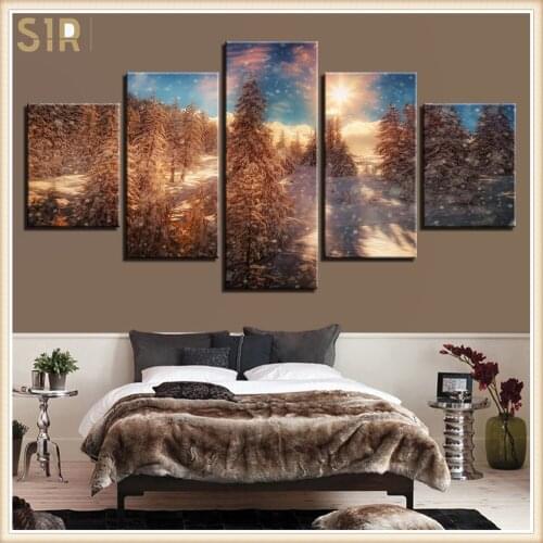 Beautiful Scenery HD Printed 5 Piece Canvas Art Scenery Painting Wall Pictures for Living Room Home Decor Anime Poster Wall Art