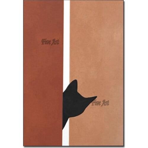 Lovely Black Cat Canvas Picture Living Room Wall Decor Oil Painting Unframed Wall Canvas Paintings Picture Art For Kids Gift