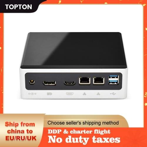Topton Mini PC Intel Core i7 10810U 10710U 2*DDR4 M.2 SSD NVMe Desktop PC Windows 10 Dual-band WiFi HDMI DP 4K Type-C 2*RJ45