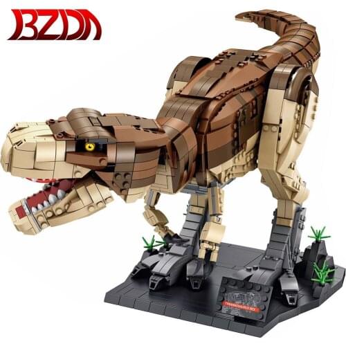 BZDA Jurassic Dinosaur Park Dinosaur Bricks Indominus Rex Dinosaurs Tyrannosaurus Animals Building Block Kids Toys