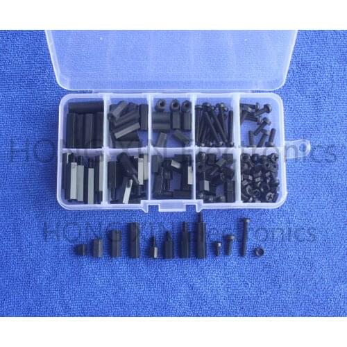 150Pcs M3 6-20mm Hex Spacers Nylon Screw Nut Set Washer Assortment Standoff Kit