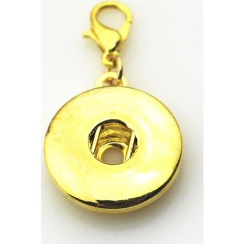 New arrive 20pcs/lot Gold round lock snap pendant lobster clasp for 18mm snap buttons bracelet/necklace diy jewelry accessories