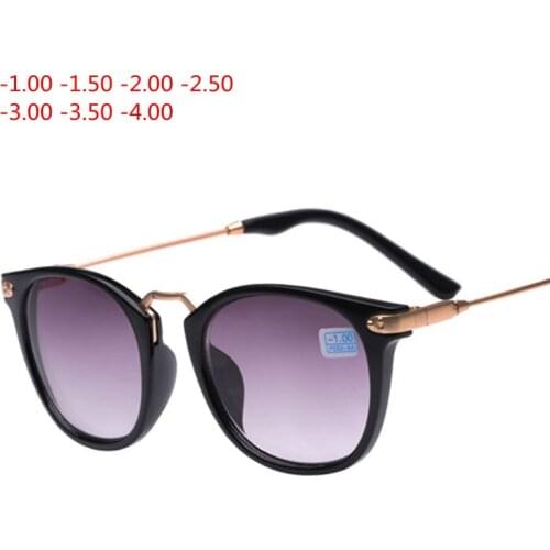 New Finished Myopia Sun Glasses Fashion Gray Lens Metal Legs With Degrees Sunglasses -1 -1.5 -2.0 -2.5 -3.0 -3.5 -4.0