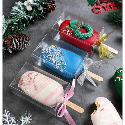 Transparent Popsicle Ice Cream Packing Box Candy Chocolate Cookie Plastic Packaging Box DIY Homemade Popsicle Molds