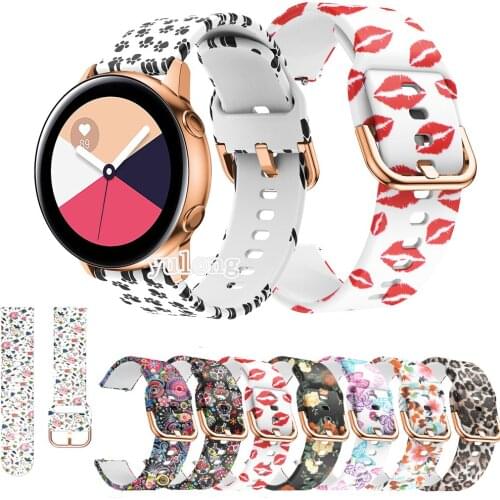 Camo Soft Silicone Watch Strap Band For Samsung Galaxy Active 2 40mm 44mm Smart Watch Replacement Wrist band for Active3 41mm