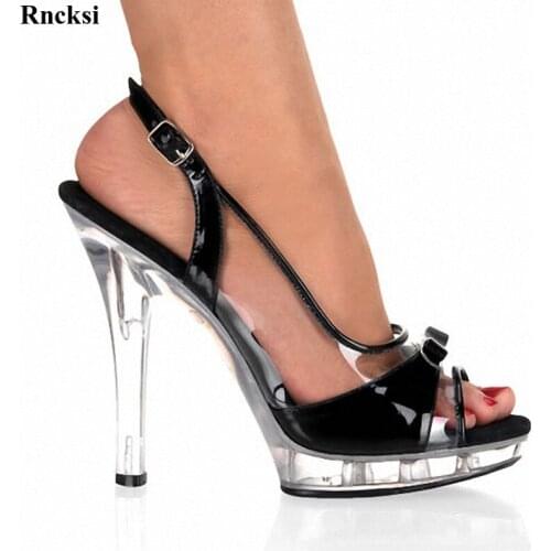 Rncksi New Hot Selling Ladys Sexy High Heels Peep Toe Sweetness 13cm High Heels Sandals Wedding Crystal Sandals