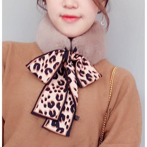 Fashion Women Scarf 2020 New Leopard Print Scarf Women Winter Autumn Scarf Skinny Silk Scarf Female Neckerchief Scarves Wraps