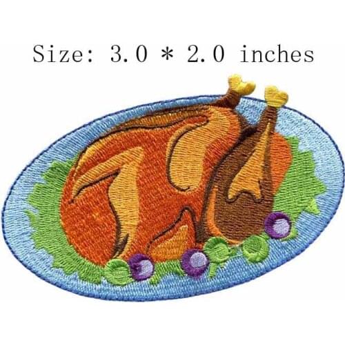 Chicken 3.0"wide embroidery patch for stitch/ferramentas para couro/hungry