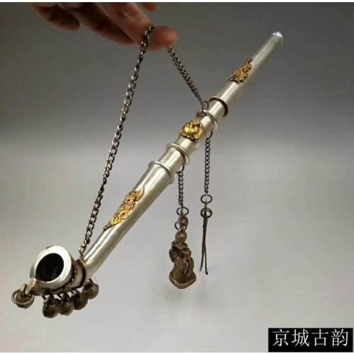 Pure copper dragon and phoenix Chengxiang pipe vintage traditional retro smoked cigarettes