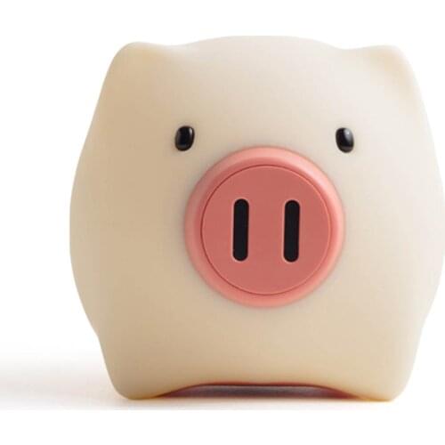 Pig Shape Animal Cartoon LED Night Light USB Rechargeable Silicone Night Lamp For Home Bedroom Bedside Bedroom Living Room