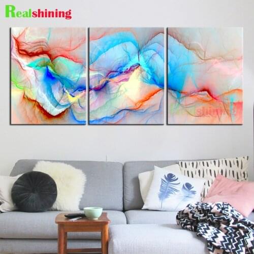 Triptych Diamond Painting Abstract Cloud landscape 3 piece Diy Full Square Round Diamond Embroidery Mosaic Diamond Art N1742