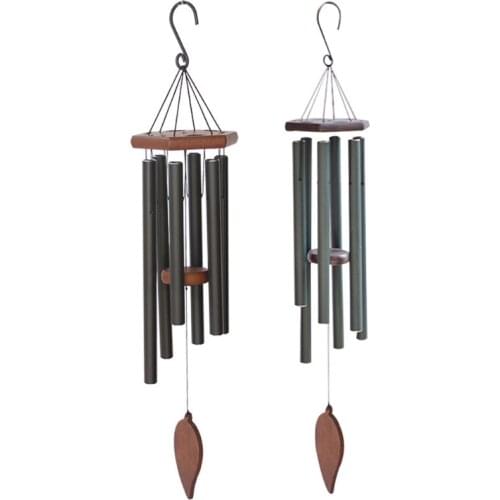 Outdoor Wind Chime, with 5 Aluminum Tubes, Wooden Wind Chime to Commemorate