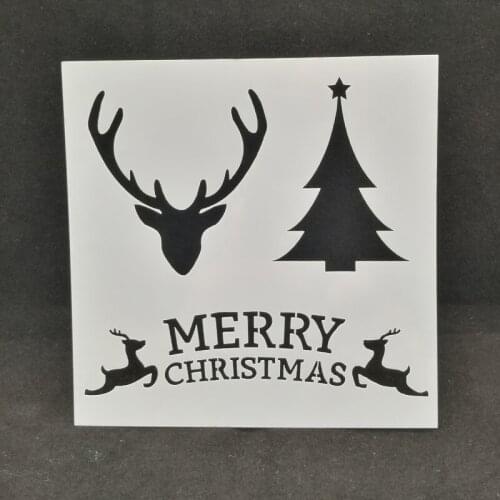 Merry Christmas Layering Stencils Drawing Color Spray stencil DIY Scrapbook photo album Decorative Embossing DIY Card Crafts