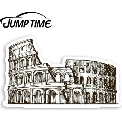 Jump Time Roman Colosseum Vinyl Stickers - Italy Rome Fun Sticker Luggage Window Bumper Decal Waterproof Car Accessories