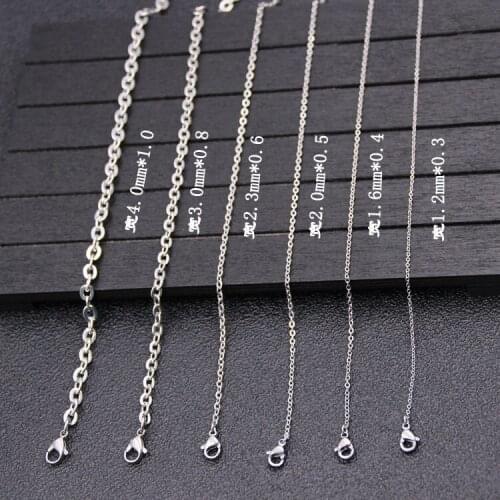 316L titanium steel jewelry necklace 0.4mm joint stainless steel hammer chain necklace