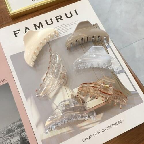 Ponytail Clip Acrylic Crab Claws Clamp Transparent Color Geometric Shape Fashion Hair Accessories Multi Purpose Nice Gift 1Pcs