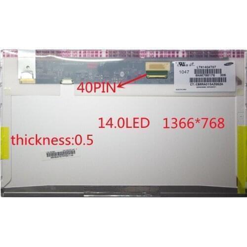 Pantalla LCD De 14,0 Pulgadas B140XW01 V.8 LTN140AT16 LP140WH4-TLP1 HB140WX1-100 M140NWR2 R1 N140BGE-L21 1366*768 40 Pines