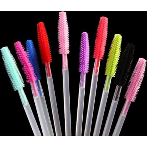 10Pcs Silicone Eyelashes Brush Eyelash Extension Disposable Eyebrow Brush Mascara Wand Eye Lashes Cosmetic Brushes Set