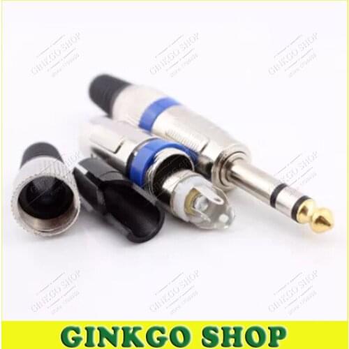 20pcs/lot 6.35mm 6.5mm Stereo Audio Connector Male Plug Jack 6.3 Amplifier Microphone Plug 6.35 TRS Plug Welding