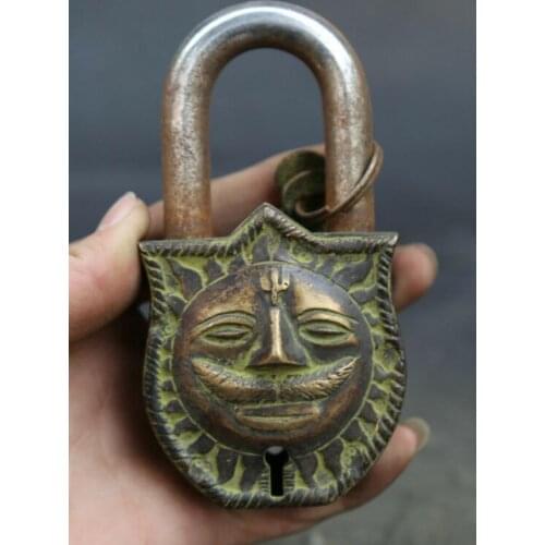 4.3" Collect China Bronze Beast Head Old-fashioned Anti-theft Lock Door Padlock