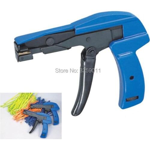 4PCS HS-600A Cable tie gun with Steel Handle fastening Cable tool Automatic Tensioning Die-Cast Steel Flush Cut Point Blue