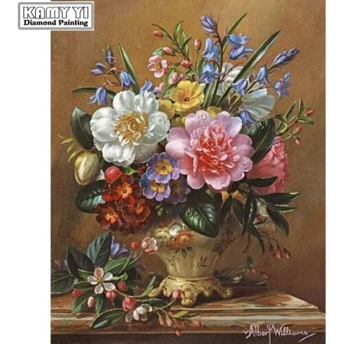 5D DIY Diamond Painting flower Diamond Embroidery white flower Full Square Rhinestones Embroidery Home Decor Diamonds Mosaic XY1