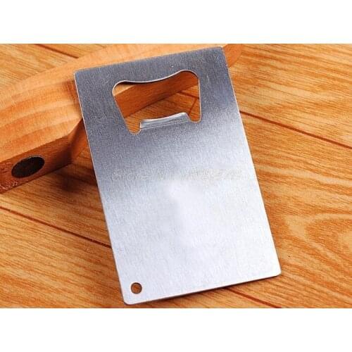 600 Piece Free Shipping Wallet Size Stainless Steel Credit Card Bottle Opener Business Card Beer Openers