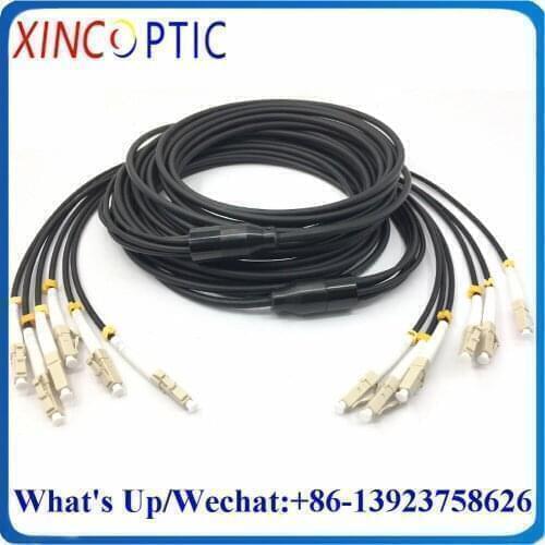 80M,6Core OM2 50/125 80Mts ST/FC/SC/LC-LCPC 6Fiber Multimode LSZH/TPU 4.5mm Black Armored Fiber Optic Patch Cord Connector Cable