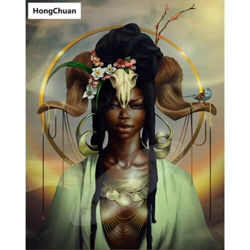 African sexy woman 5D DIY full diamond round/square stone embroidery mosaic cross stitch diamond painting mural decoration
