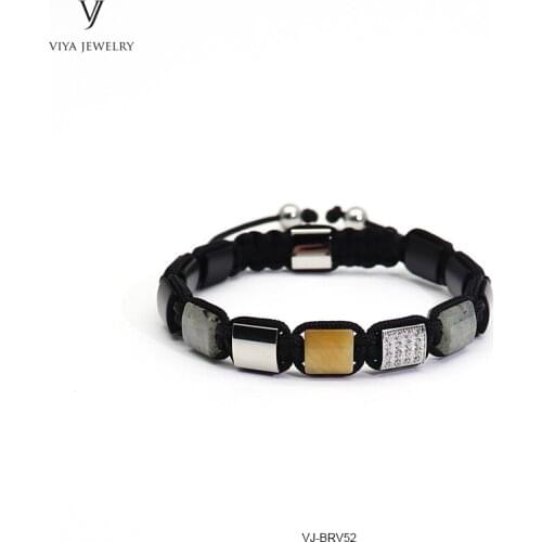 Customize Labradorite Beads Bracelet Luxury Natural Square beaded Adjust Bracelets For Best Friend Gift With Jewelry Box