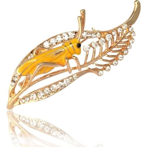 2019 Hot Wedding Dresses Fashion Jewelry Animal Grasshopper Enamel Brooch for Girls Broaches brosche Women Pins Accessories